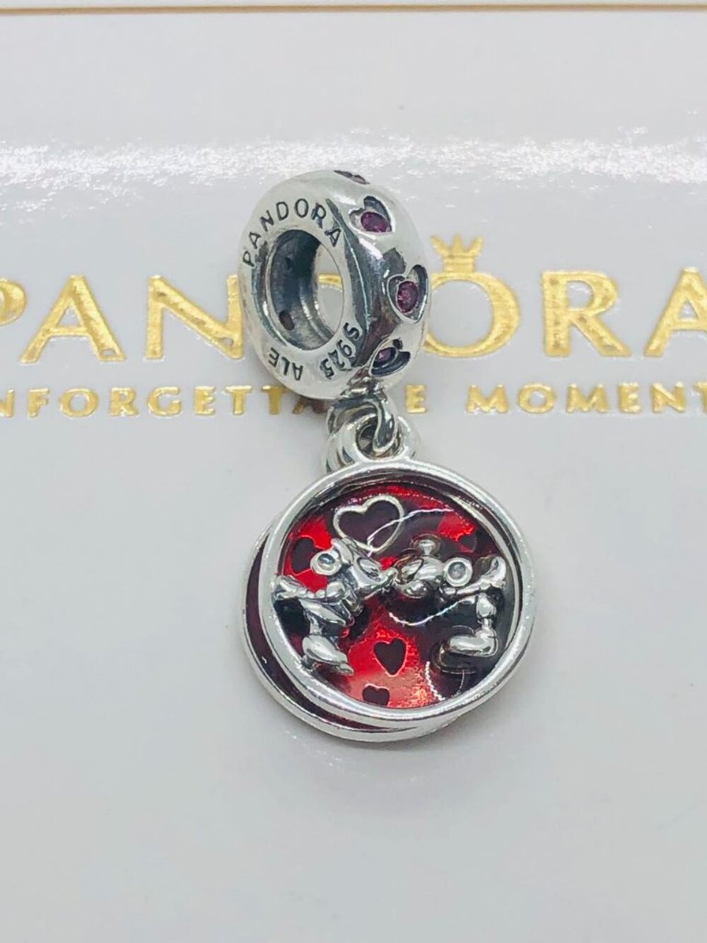 Pandora Disney Mickey Mouse & Minnie Mouse Love and Kisses Dangle Charm